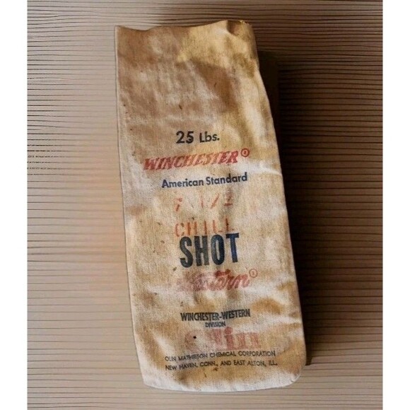 Vintage Old Winchester Western 25lb American Standard 8 Chill Canvas Shot Bag - Picture 8 of 11